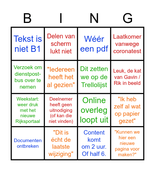 Webredactie/IGJ Bingo Card