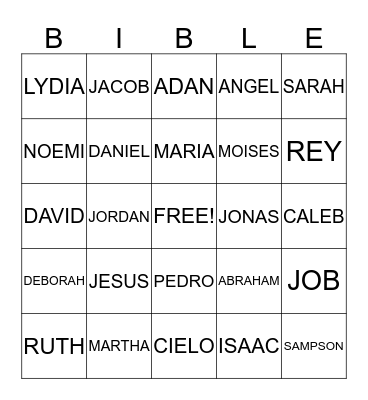 BIBLE BINGO Card