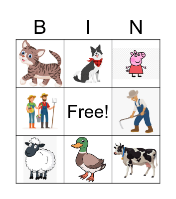 Old MacDonald (Chinese) Bingo Card