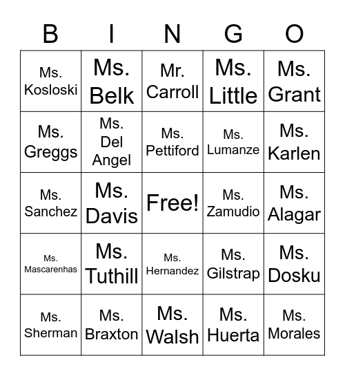 Hale Holiday Bingo Card