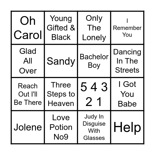 Card 3 - Classics Bingo Card