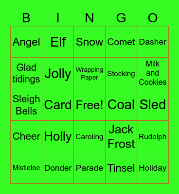 Christmas Bingo Card