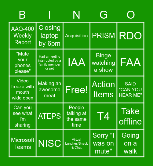 AAQ-410 Bingo Card