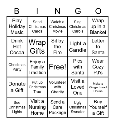 Hill Country Holiday Bingo Card