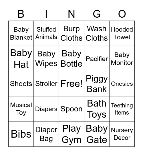 Baby 2 Bingo Card
