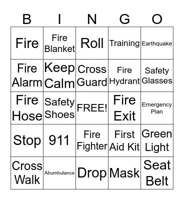 Fire Station BINGO Card