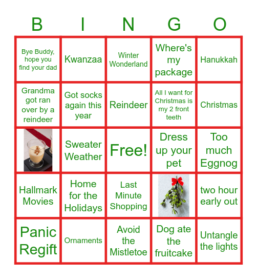 Christmas/Holiday BINGO Card