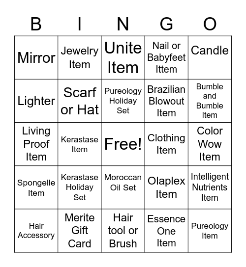 HOLIDAY BINGO Card