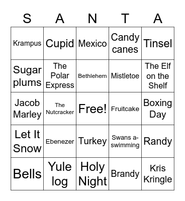 Christmas Bingo Card