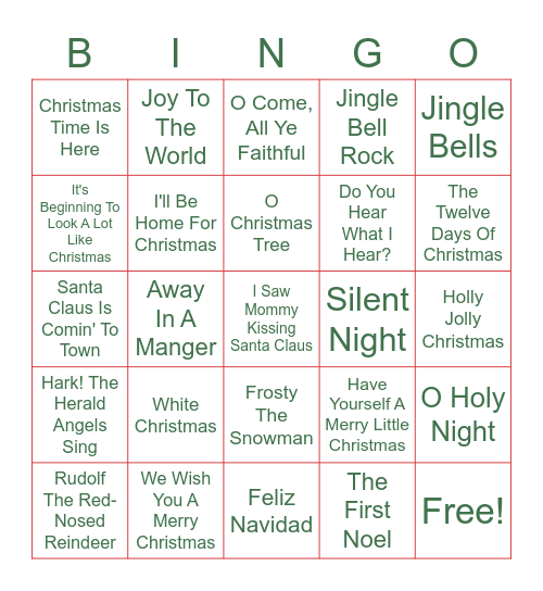 Christmas Bingo Card