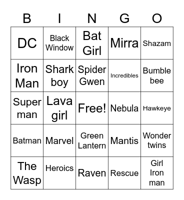 Ringer's suits bingo Card