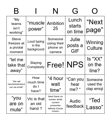 PDOC Holiday BINGO Card
