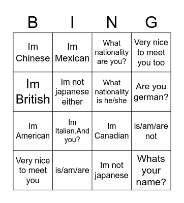 Bingo Card