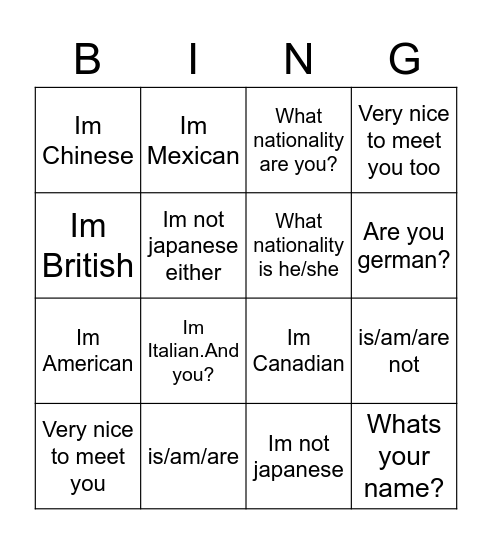 Bingo Card