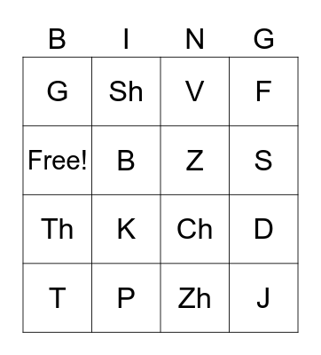 Lips letters Bingo Card