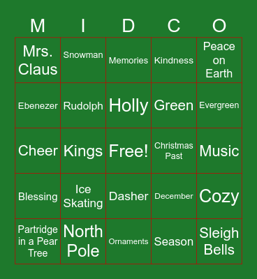 Marketing Christmas Party Bingo Card