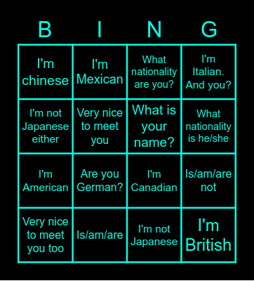 Chicken Bingo Card