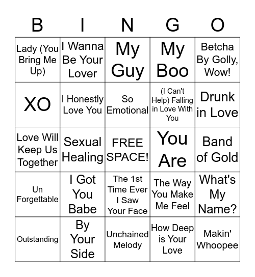 No printing needed Can be used more than once Music Bingo Game 27 = Love Songs 