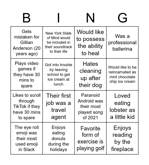 Holiday Bingo Game 2 Bingo Card