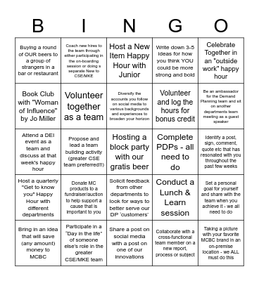 US DP BINGO Card