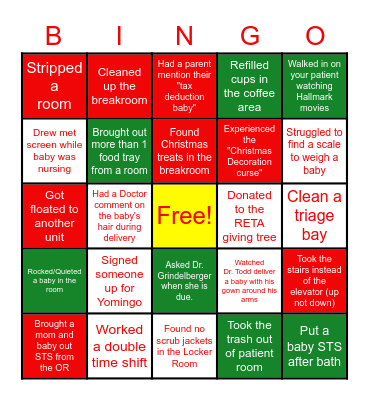 Birthplace Christmas Bingo Card