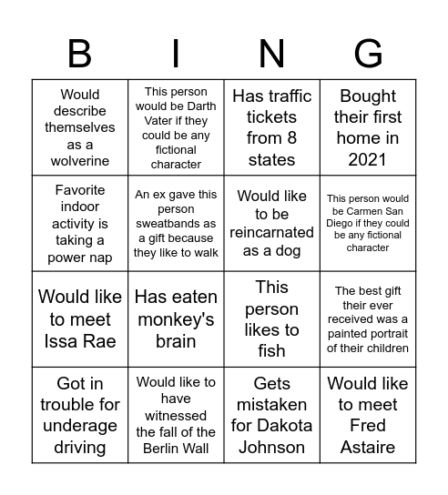 Holiday Trivia Game 3 Bingo Card