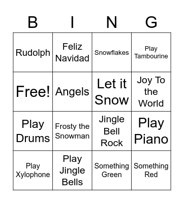 Christmas Music BING -O Bingo Card