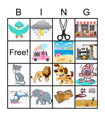 Sense of Hearing Bingo Card