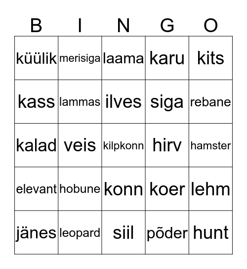 loomad Bingo Card