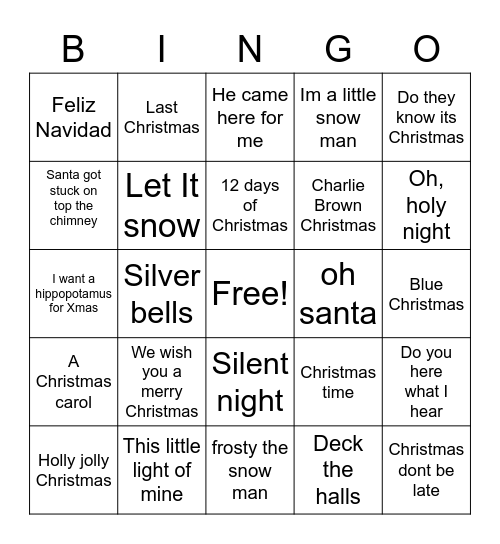 Christmas bingo 3 Bingo Card