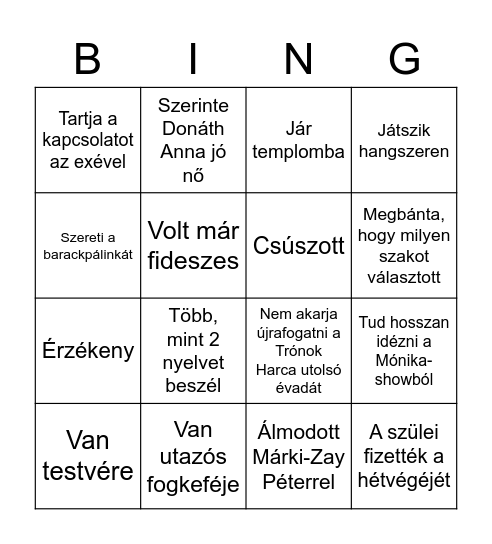MFM Bingo Card