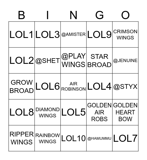 GROWTOPIA Bingo Card