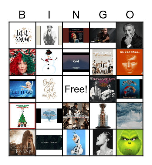 Winter Music Bingo Card
