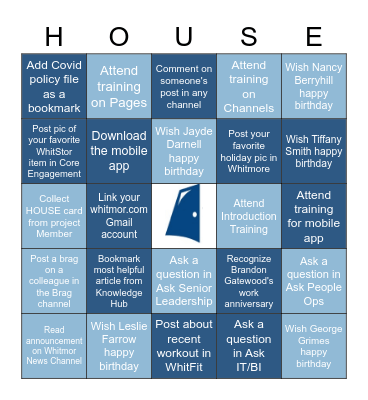 The House Bingo Card