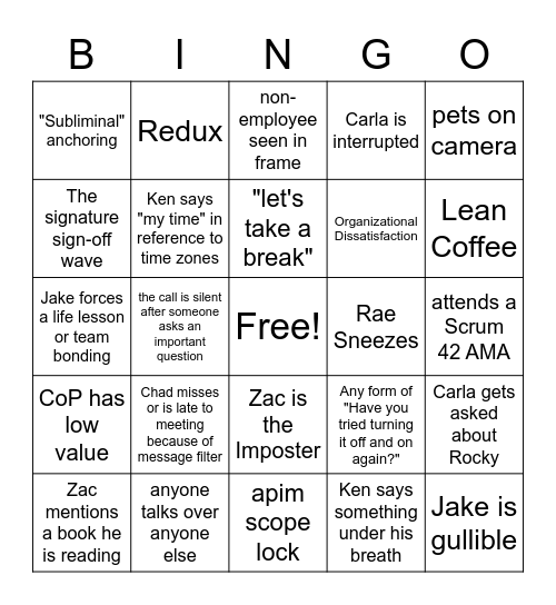 Raven Bingo Card