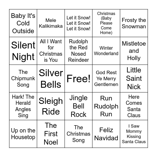 Christkindlesmarkt Sing-O! Bingo Card