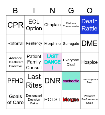 Last Dance Bingo Card