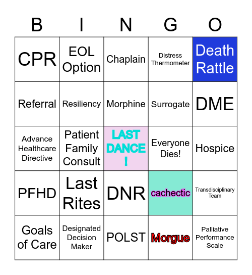 Last Dance Bingo Card