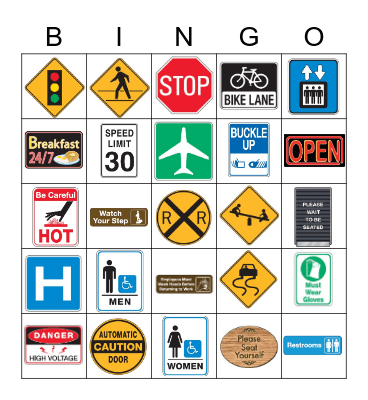 Community Signs Bingo Card