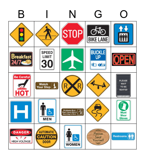 Community Signs Bingo Card