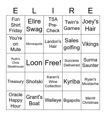 Elire Bingo Card