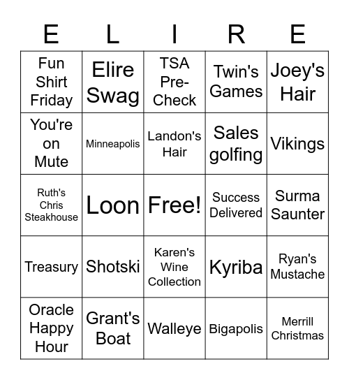 Elire Bingo Card