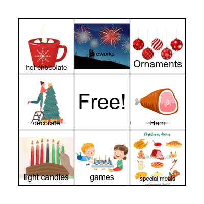Traditions Bingo Card