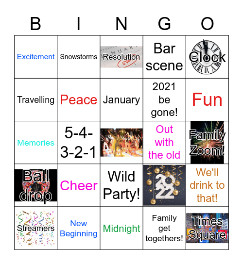 SCS New Year 2022 Bingo Card