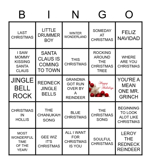 HAPPY HOLIDAY Bingo Card