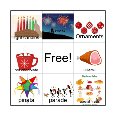Traditions Bingo Card