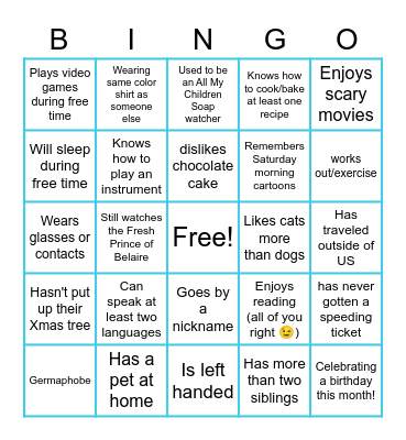 CCS Team bingo! Bingo Card