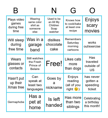 CCS Team bingo! Bingo Card