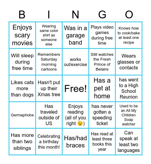 CCS Team bingo! Bingo Card