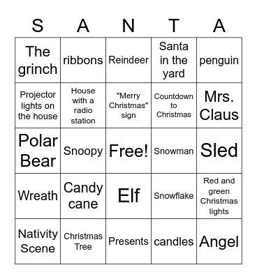 Bonus: Leg Lamp in the Window Bingo Card